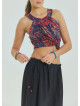 Adjustable Waist Black Women's Summer Trousers with Rope Detail 4583